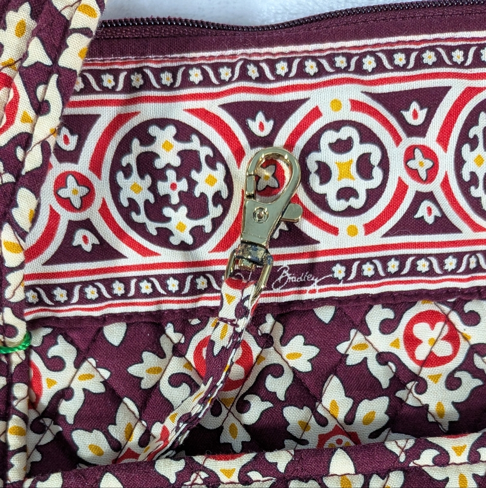 Vera Bradley Villager Burgundy Medallion Quilted Tote Bag - Picture 4 of 16